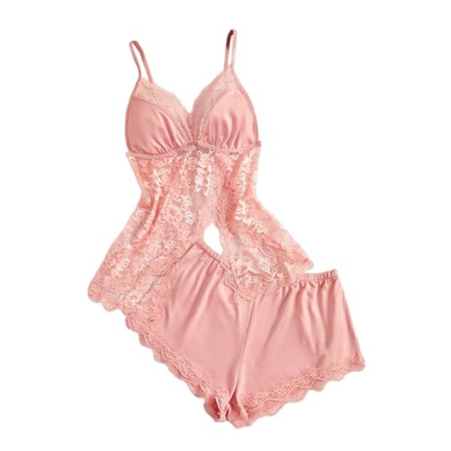 Cami Top Lace - OYOANGLE Women's 2 Pcs Pajama Set