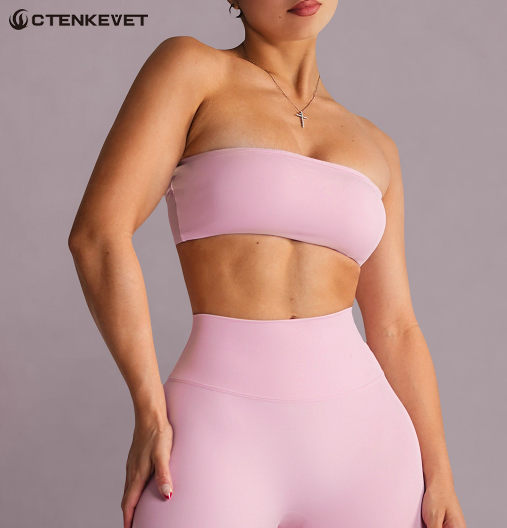 Sports Bra High Impact - Strapless Sports Bra Gym Crop Top