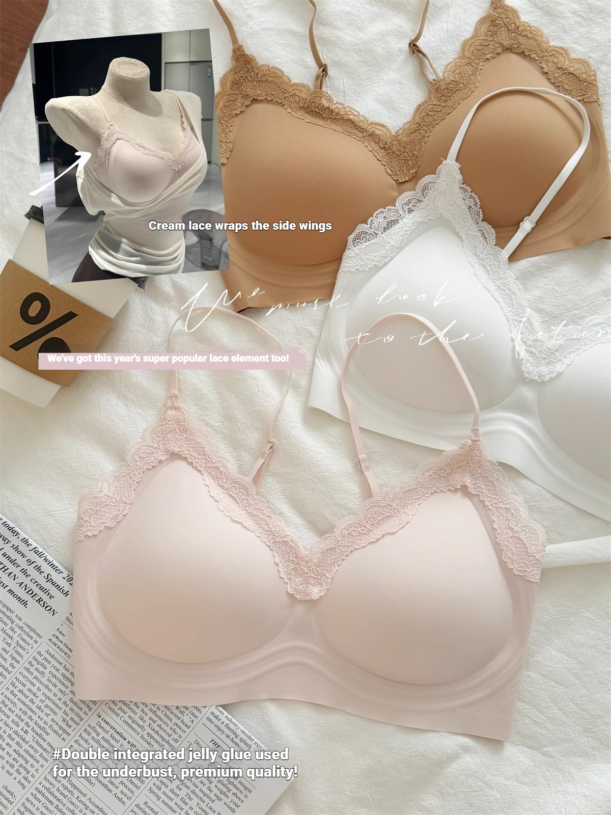 French Style Lace Bralette Fem - Bralette Wireless Soft incelemesi ve fiyatı