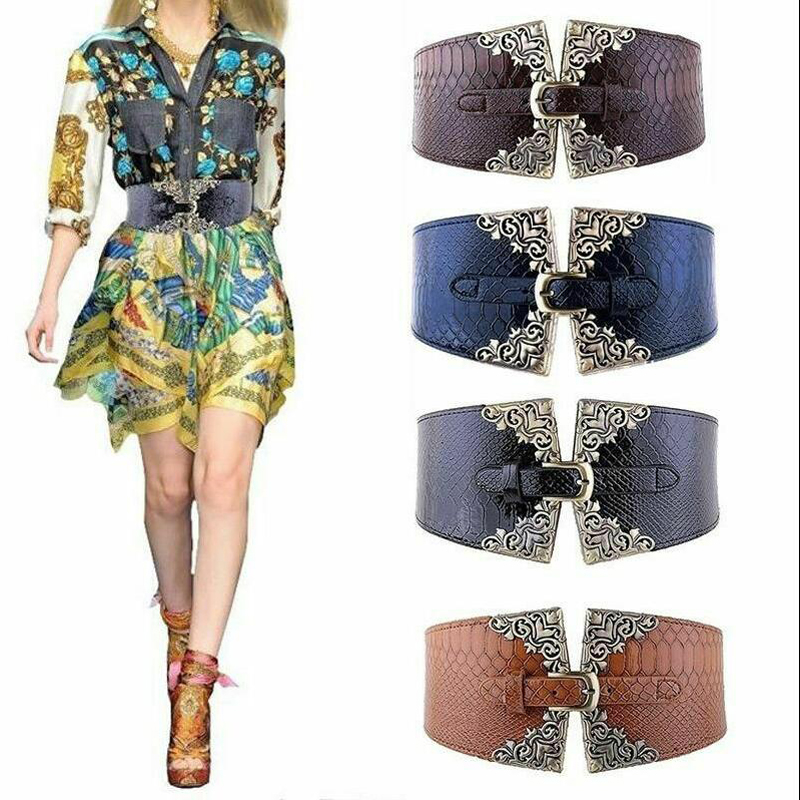 Women Elastic Buckle Wide Belt - Corset Waist Cinch incelemesi ve fiyatı