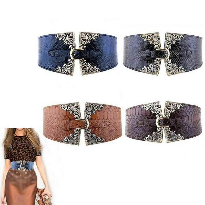 Women Elastic Buckle Wide Belt - Corset Waist Cinch incelemesi ve fiyatı