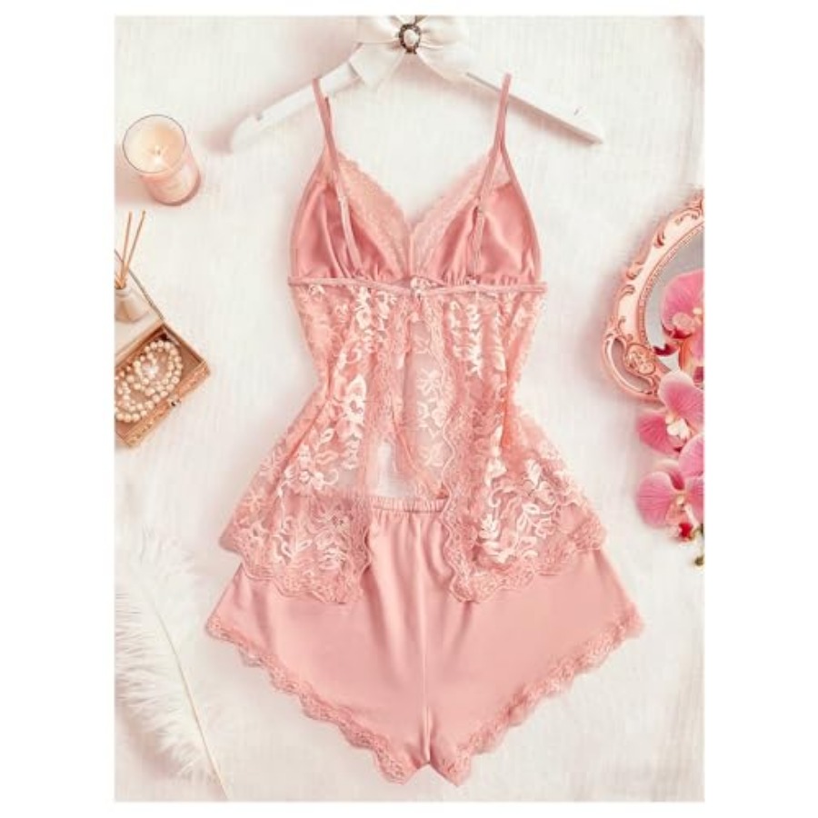 OYOANGLE Women's 2 Pcs Pajama  - Cami Top Lace incelemesi ve fiyatı