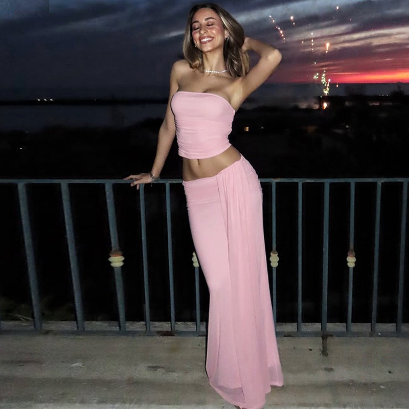 Tuularose Pink Long Dress 2-Pi - Strapless Bra Backless incelemesi ve fiyatı