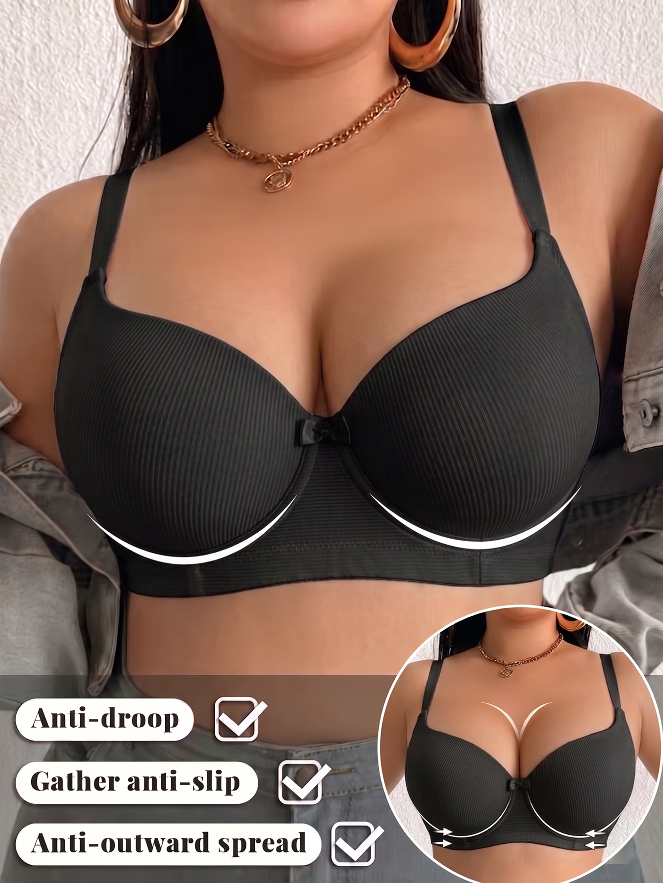 Plus Size Anti-Sagging Women B - Push Up Bra Padded incelemesi ve fiyatı