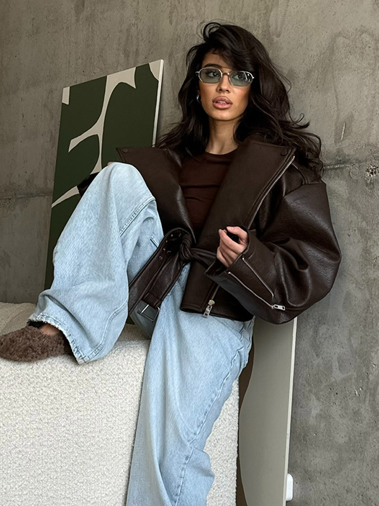 With Belt Leather Jacket Coat  - Corset Waist Cinch incelemesi ve fiyatı
