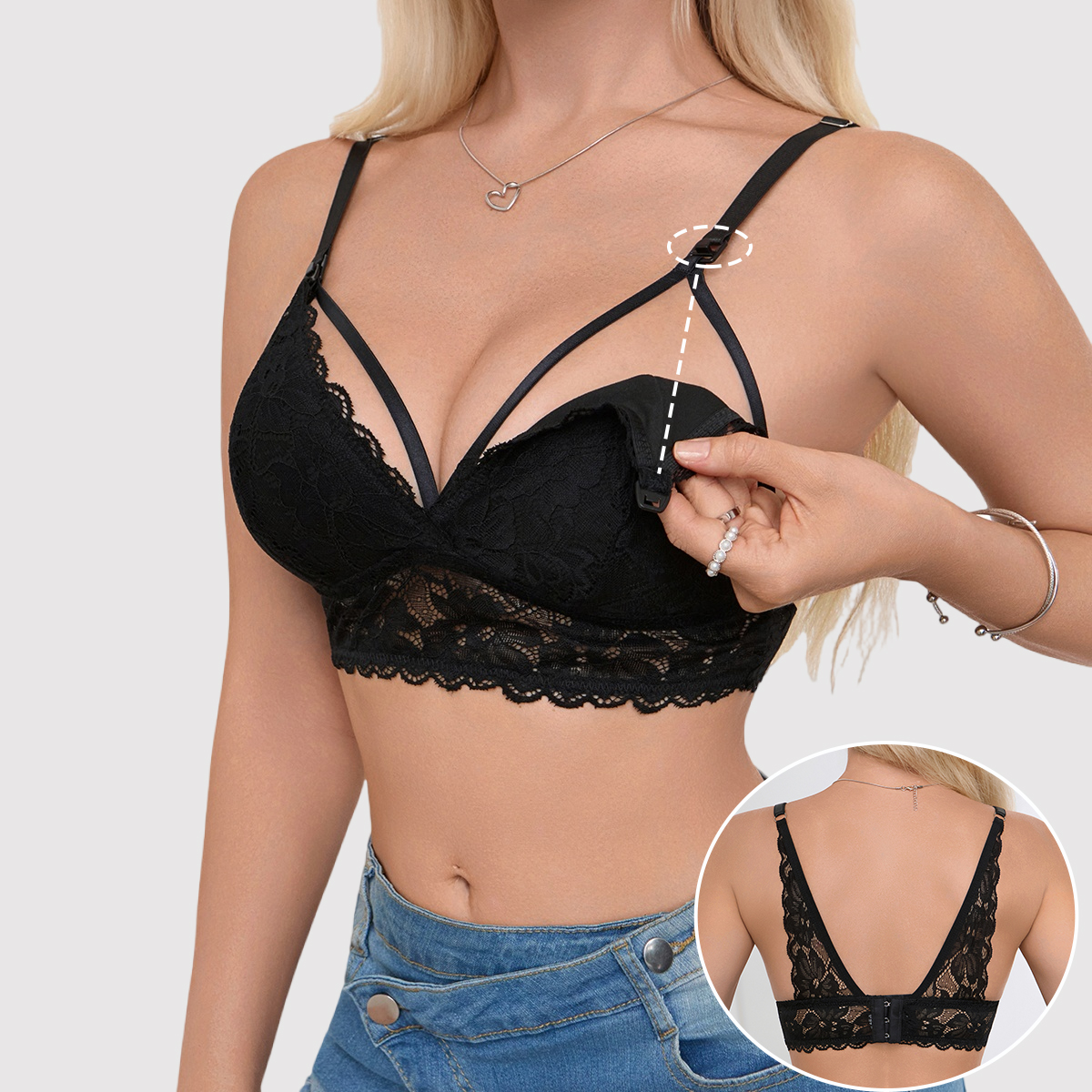 Sexy Hollow Out Lace Nursing B - Nursing Bra Sleep incelemesi ve fiyatı