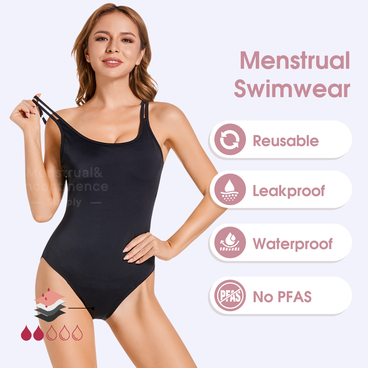 Women's Period Swimwear One Pi - Period Panty Absorbent incelemesi ve fiyatı