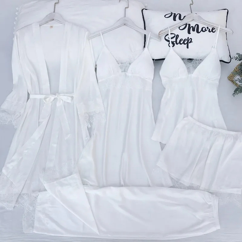 Pajamas Set Silk Satin Womens  - Robe Silk Women incelemesi ve fiyatı