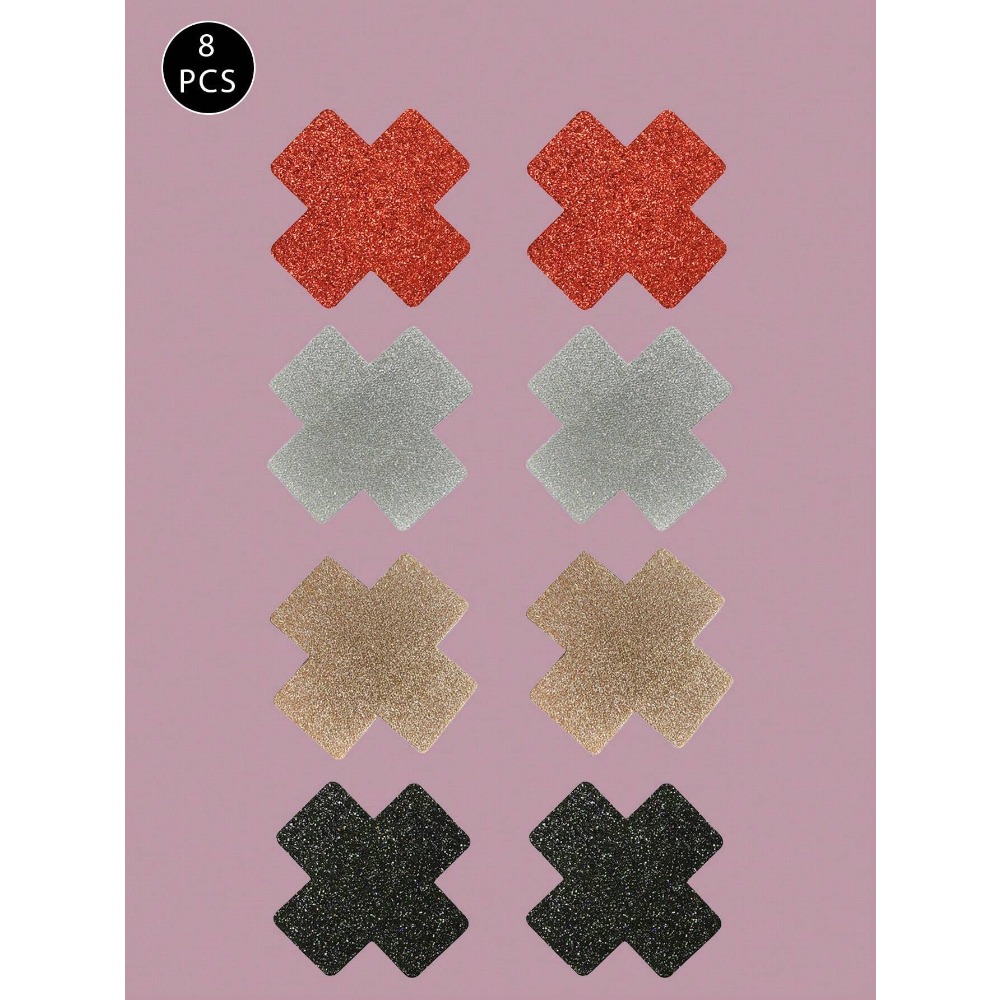 8pcs Glitter Cross Nipple Past - Nipple Cover Pasties incelemesi ve fiyatı
