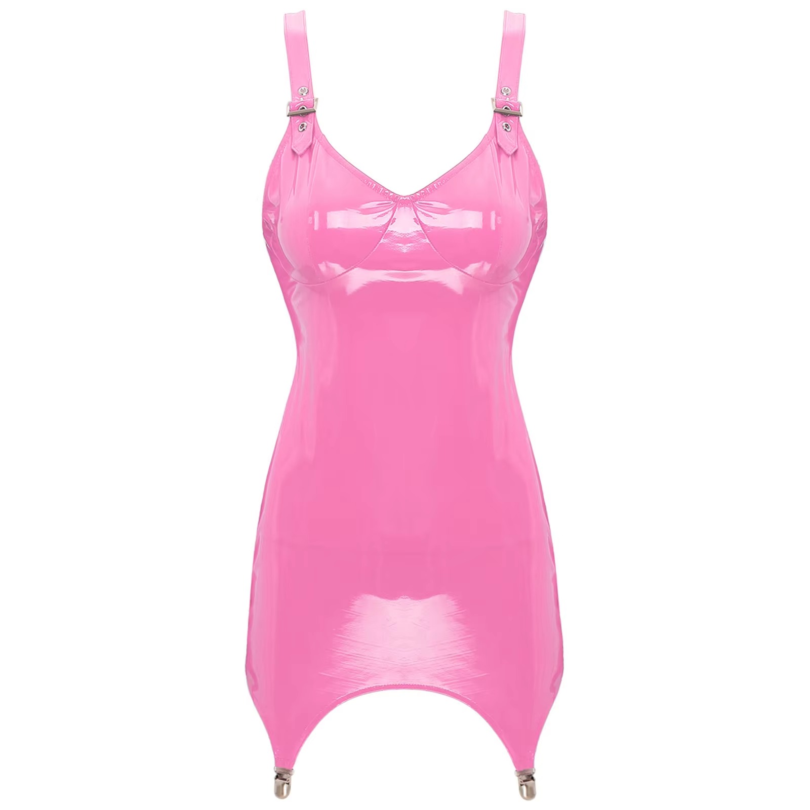Womens Shiny Metallic PVC Leat - Babydoll Chemise Night incelemesi ve fiyatı