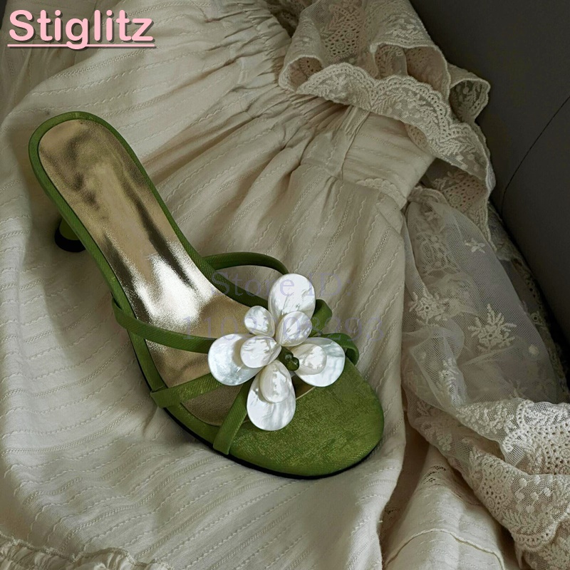 White Flower High Heels Slippe - Slip Dress Satin incelemesi ve fiyatı