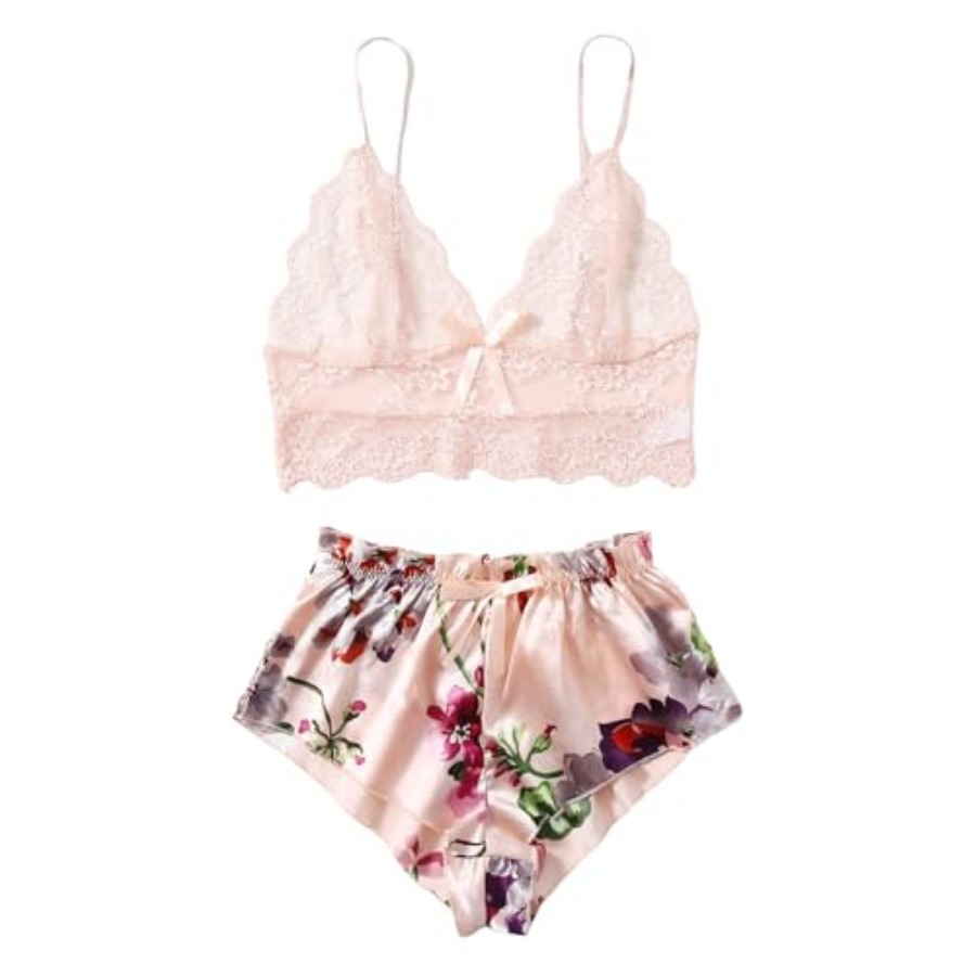 Women's 2 Pcs Lingerie Floral  - Cami Top Lace incelemesi ve fiyatı