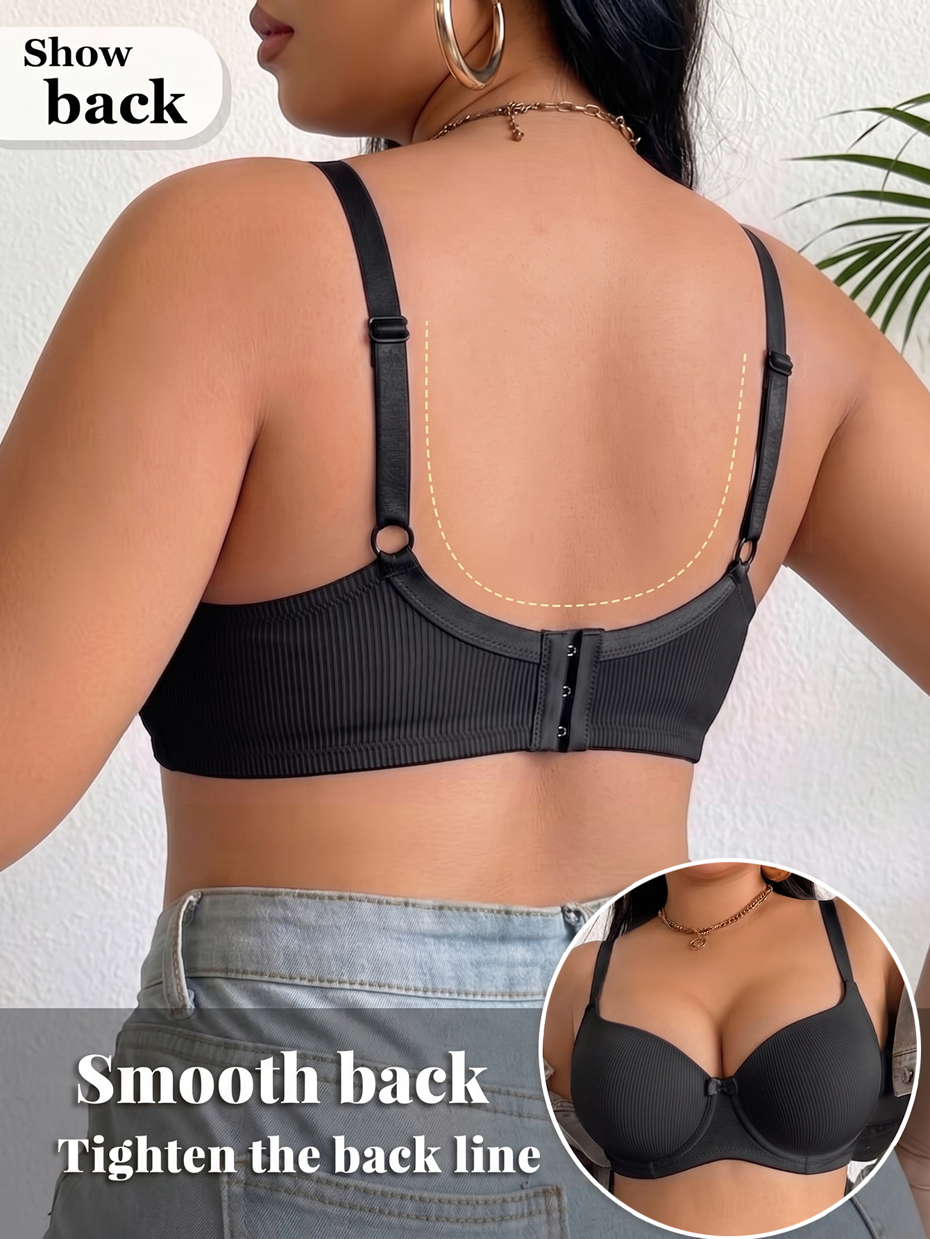 Plus Size Ribbed Women Bra Thi - Push Up Bra Padded incelemesi ve fiyatı