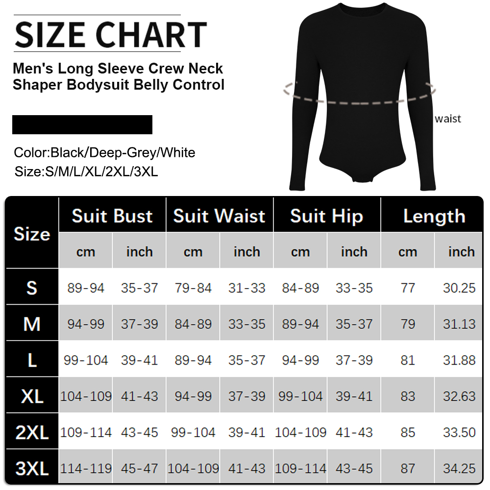 Mens Long Sleeve Bodysuit Full - Shapewear Bodysuit Firm incelemesi ve fiyatı